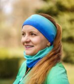 kolorowa opaska sportowa na głowę błękitna laguna