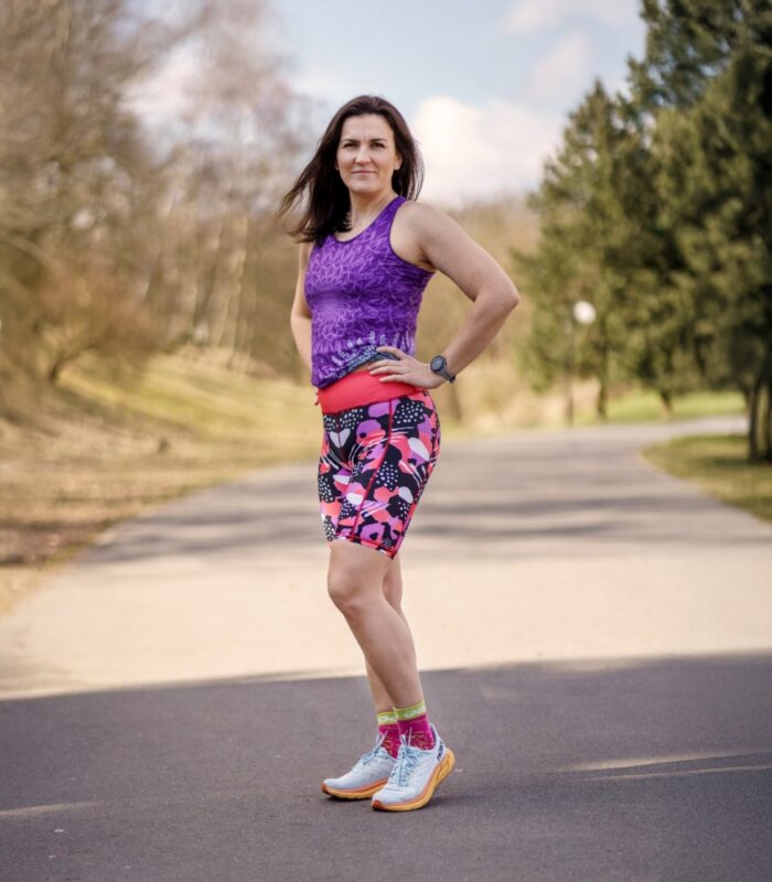 kolorowe legginsy sportwowe damskie z kieszonką na telefon floreski