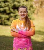 kolorowe rękawki sportowe żółto różowe brzoskwinka