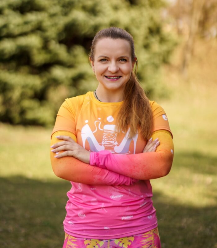 kolorowe rękawki sportowe żółto różowe brzoskwinka