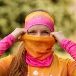 kolorowa opaska sportowa na głowę brzoskwinka