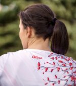 damska koszulka techniczna biało-czerwona szypszyna