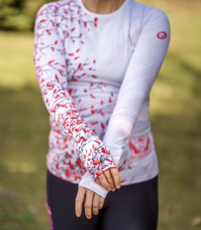 biało czerwony longsleeve sportowy damski szypszyna
