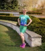 zielone legginsy do biegania z kieszonką na telefon tequila