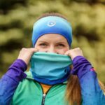 kolorowa opaska sportowa na głowę błękitna laguna