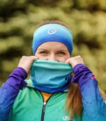 kolorowa opaska sportowa na głowę błękitna laguna