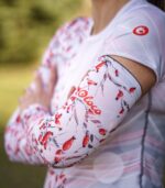 biało czerwone sportowe rękawki do biegania na rower szypszyna