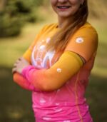 kolorowe rękawki sportowe żółto różowe brzoskwinka