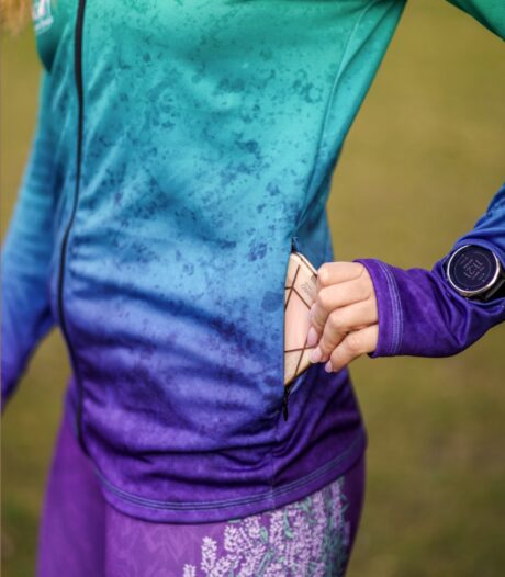 damska kolorowa sportowa bluza z wycięciem na zegarek Zorza polarna