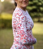 biało czerwony longsleeve sportowy damski szypszyna