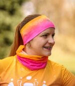 kolorowa opaska sportowa na głowę brzoskwinka