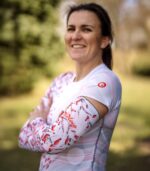 biało czerwone sportowe rękawki do biegania na rower szypszyna