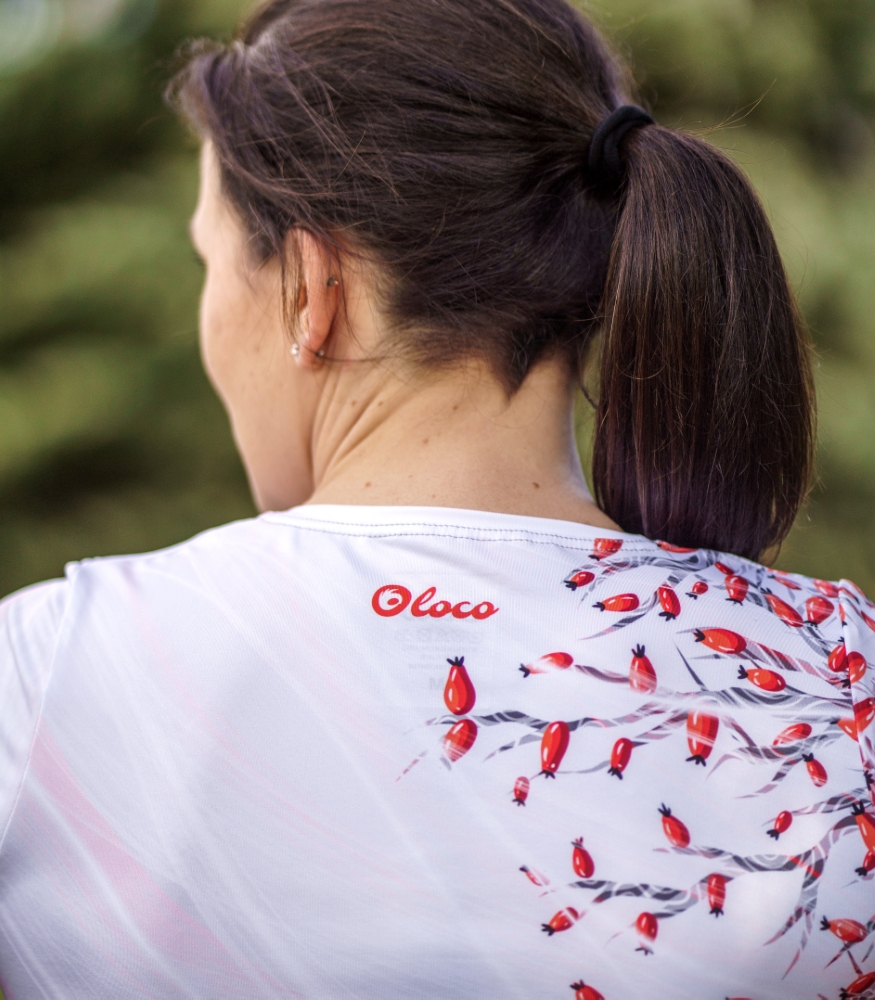 biało czerwony longsleeve sportowy damski szypszyna