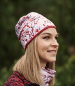 dwustronna czapka z wycięciem na kitkę szypszyna maliny