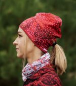 dwustronna czapka z wycięciem na kitkę szypszyna maliny