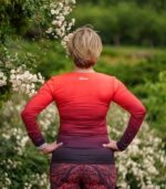 Czerwony longlsleeve sportowy damski wino