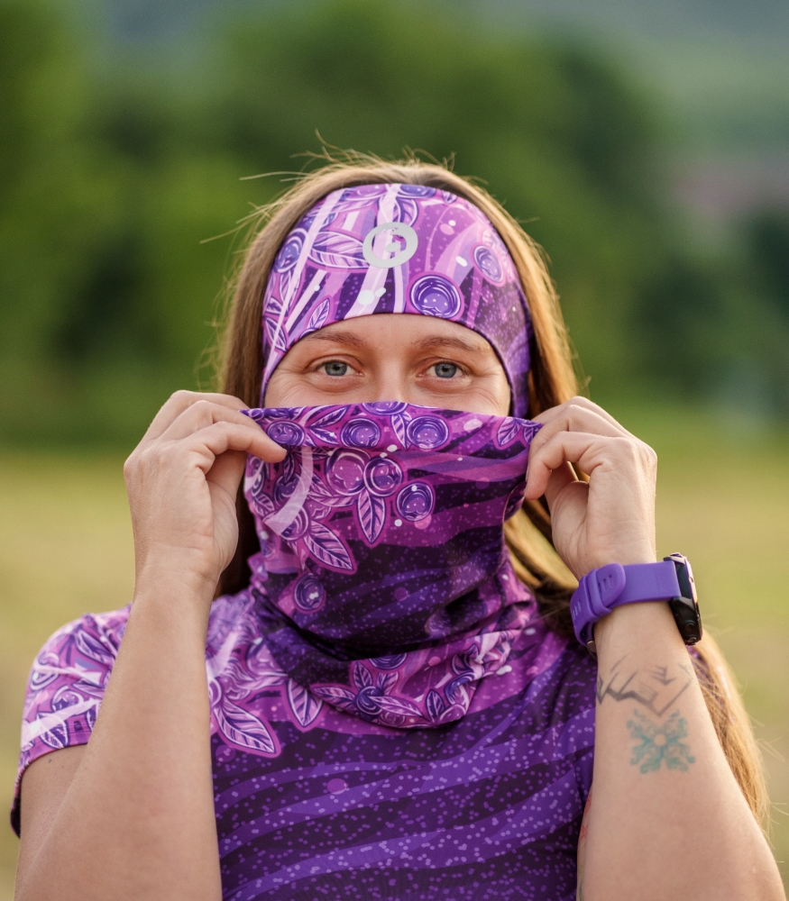 komin wielofunkcyjny fioletowy jagody