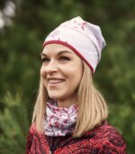 dwustronna czapka z wycięciem na kitkę szypszyna maliny