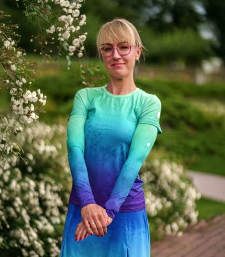 kolorowe rękawki sportowe do biegania na rower zorza polarna