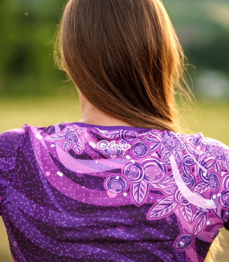 fioletowa koszulka techniczna damska jagody