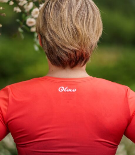 Czerwony longlsleeve sportowy damski wino