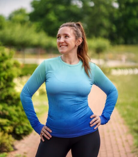 niebieski sportowy longsleeve damski laguna