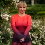 Czerwony longlsleeve sportowy damski wino