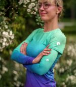 kolorowe rękawki sportowe do biegania na rower zorza polarna