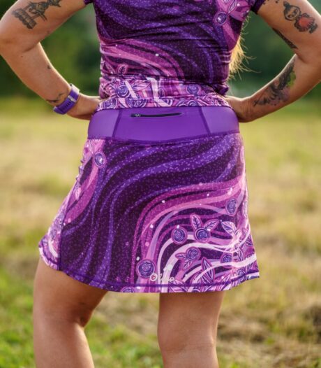 fioletowa spódniczka ze spodenkami sportowa jagody