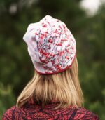 dwustronna czapka z wycięciem na kitkę szypszyna maliny