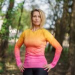 longsleeve sportowy damski-brzoskwinka