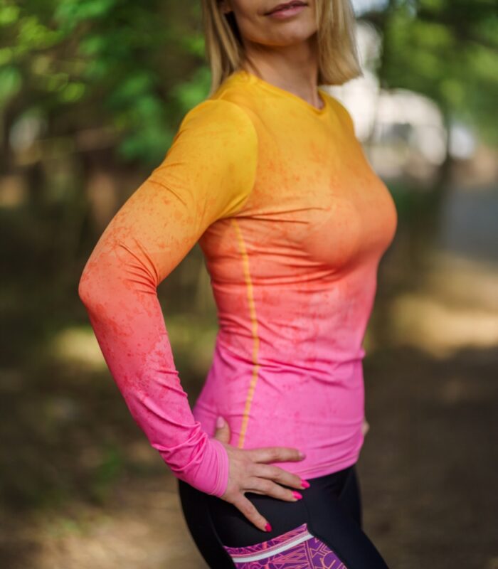 longsleeve sportowy damski-brzoskwinka