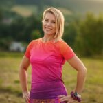 gradientowa koszulka techniczna do biegania damska hawana