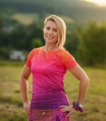 gradientowa koszulka techniczna do biegania damska hawana