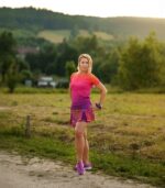 gradientowa koszulka techniczna do biegania damska hawana