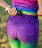 toxic krótkie legginsy fiolet zieleń