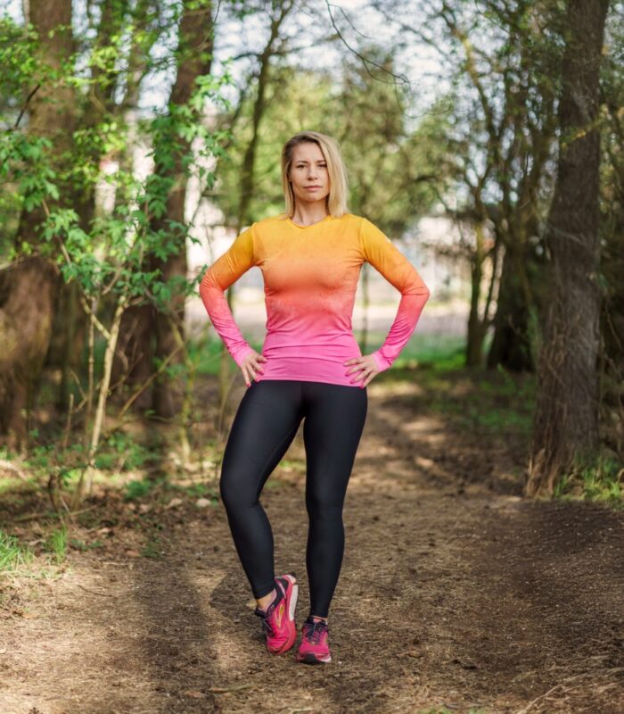 longsleeve sportowy damski-brzoskwinka