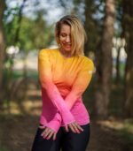 longsleeve sportowy damski-brzoskwinka