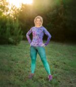 biegowe legginsy miętówka długie gradient