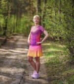 kolorowa spódniczka ze spodenkami sportowa brzoskwinka