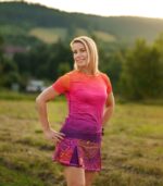 gradientowa koszulka techniczna do biegania damska hawana