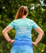 niebieska koszulka techniczna dla kobiet do biegania błękitna laguna