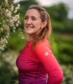 kolorowy longsleeve sportowy damski koszulka z długim rękawem czerwono fioletowa śliwka