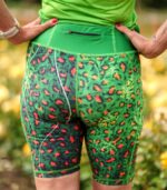 zielone legginsy spodenki sportowe damskie do biegania z kieszonką na telefon jungle