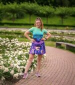 spódniczka do biegania z wbudowanymi spodenkami z kieszonką na telefon fioletowa sowa