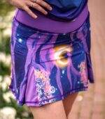 spódniczka do biegania z wbudowanymi spodenkami z kieszonką na telefon fioletowa sowa