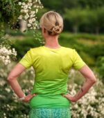 zielona koszulka techniczna damska oddychająca do biegania limonka