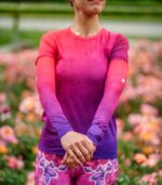 Sportowe rękawki do biegania na rower czerwone fioletowe śliwka