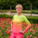 kolorowy longsleeve sportowy damski koszulka z długim rękawem zielono różowa mango