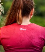 kolorowy longsleeve sportowy damski koszulka z długim rękawem czerwono fioletowa śliwka